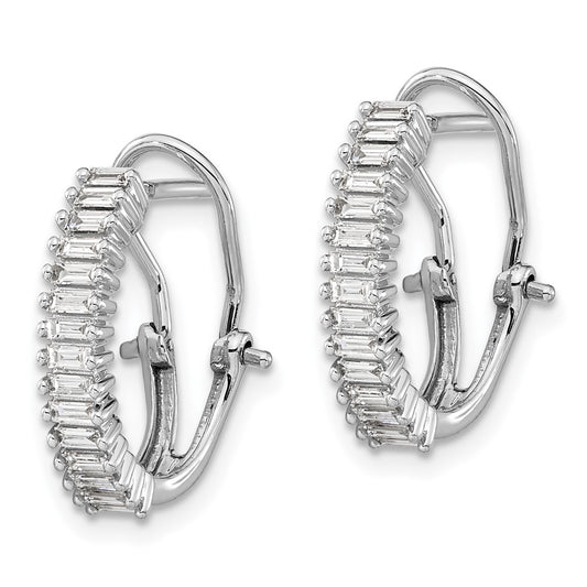 Buy Stylish 14K White Gold Baguette Diamond Hoop Earrings - Luxury Value