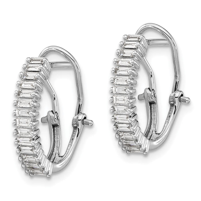 Buy Stylish 14K White Gold Baguette Diamond Hoop Earrings - Luxury Value-2