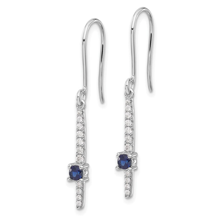 Buy Exclusive 14K White Gold Fancy Earrings with Diamonds & Sapphires-2