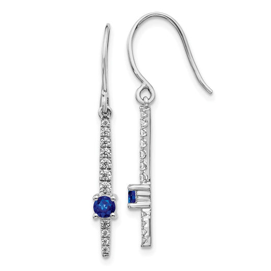 Buy Exclusive 14K White Gold Fancy Earrings with Diamonds & Sapphires