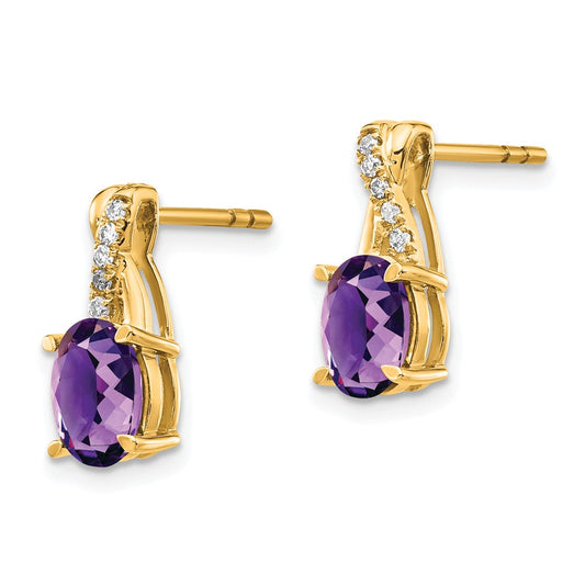 Buy Stylish 14K Gold Amethyst & Diamond Earrings - Affordable Luxury Jewelry