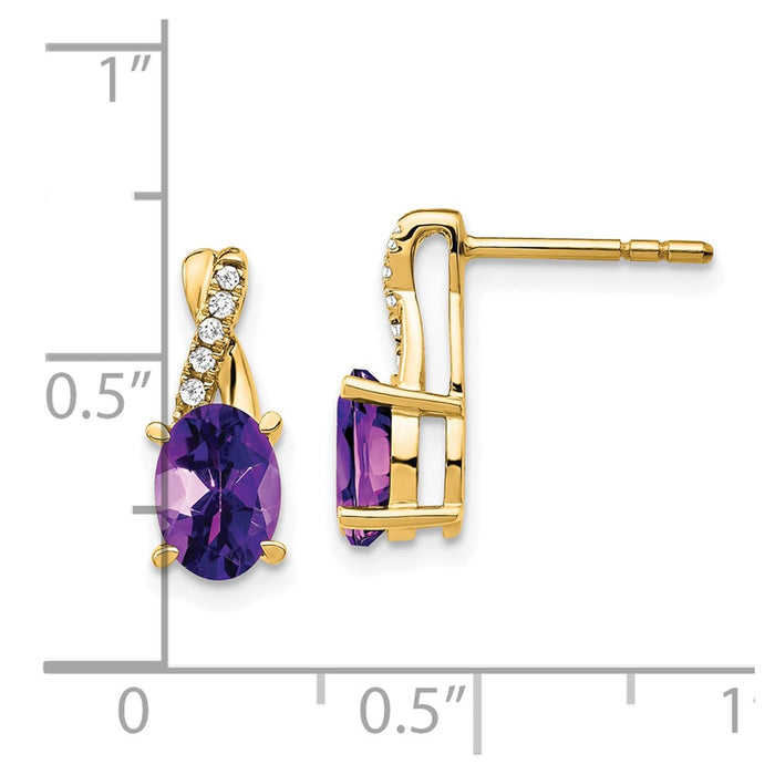 Buy Stylish 14K Gold Amethyst & Diamond Earrings - Affordable Luxury Jewelry-4