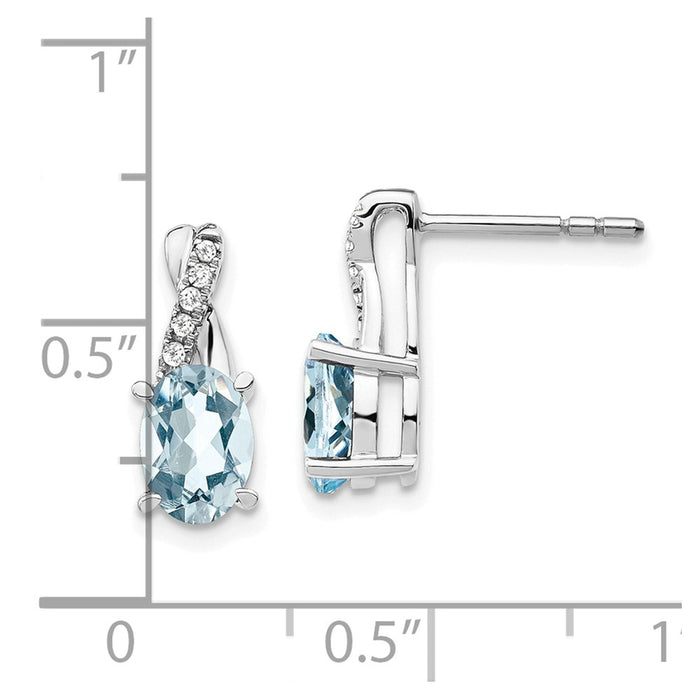 Shop Exclusive 14K White Gold Aquamarine & Diamond Earrings | Stylish Luxury-4