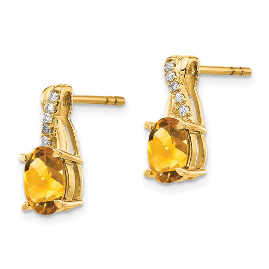 High-Quality 14K Gold Citrine & Diamond Earrings | Stylish Luxury Value