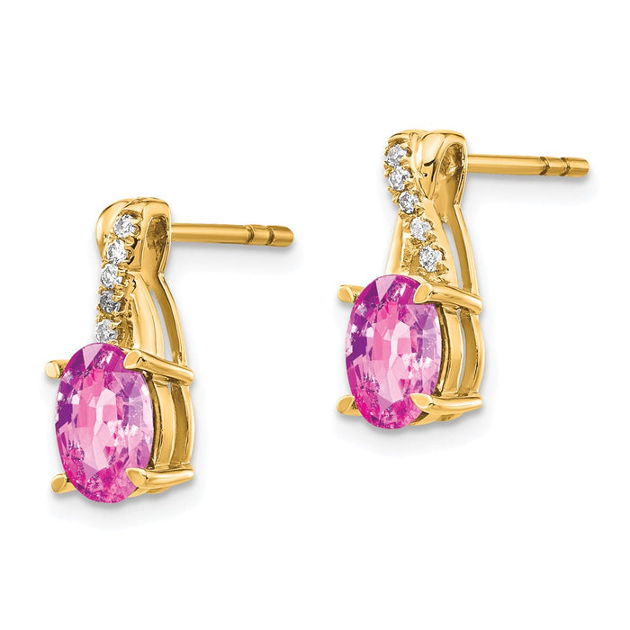 High-Quality 14K Pink Sapphire & Diamond Earrings | Stylish Luxury Value-2