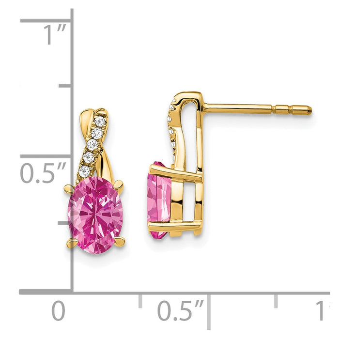 High-Quality 14K Pink Sapphire & Diamond Earrings | Stylish Luxury Value-4