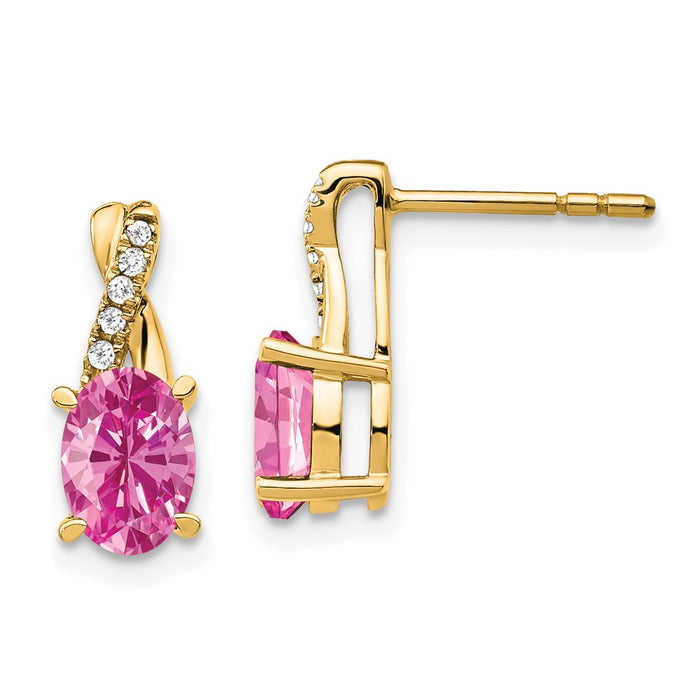 High-Quality 14K Pink Sapphire & Diamond Earrings | Stylish Luxury Value-1