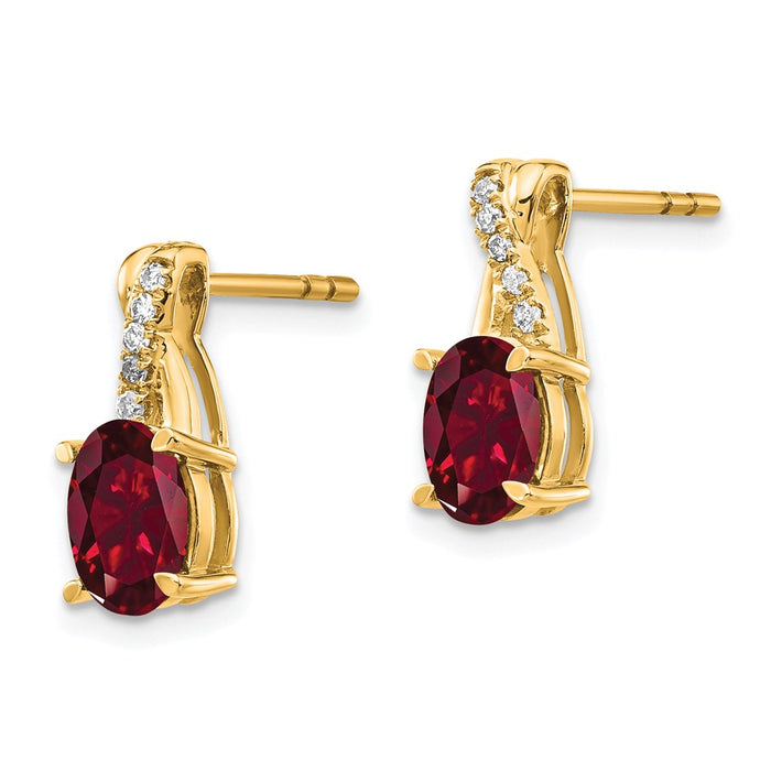 Buy Exclusive 14K Gold Ruby & Diamond Earrings - Stylish Luxury at Affordable Price-2