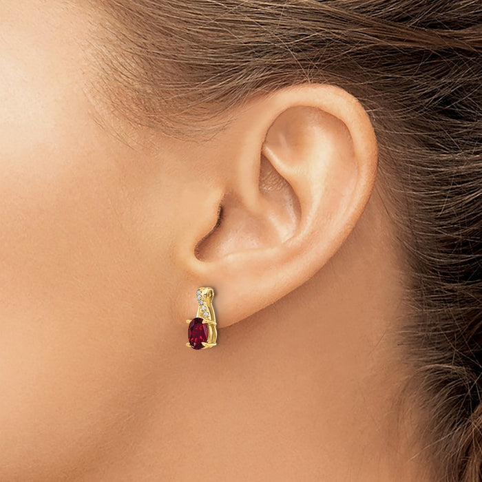 Buy Exclusive 14K Gold Ruby & Diamond Earrings - Stylish Luxury at Affordable Price-3