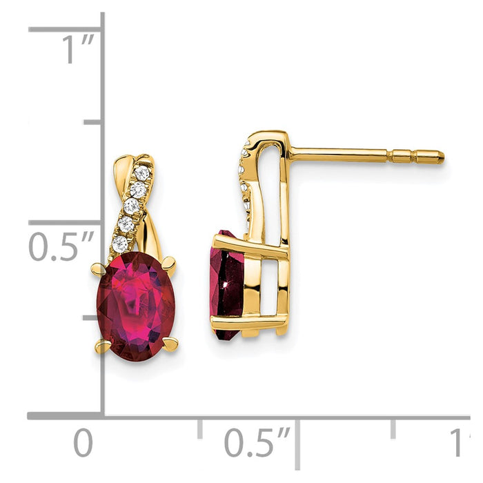 Buy Exclusive 14K Gold Ruby & Diamond Earrings - Stylish Luxury at Affordable Price-4