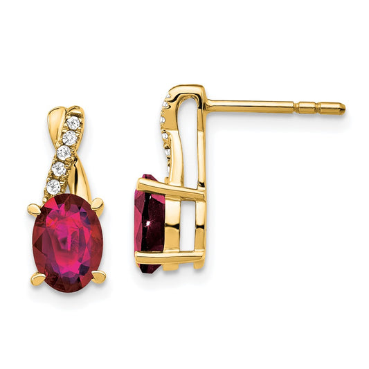 Buy Exclusive 14K Gold Ruby & Diamond Earrings - Stylish Luxury at Affordable Price
