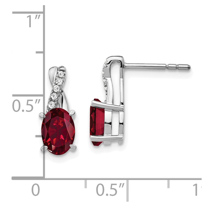 Buy Stylish 10K White Gold Ruby & Diamond Earrings - Exclusive Design, Value!-4