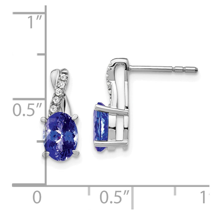Buy Exclusive 14K White Gold Earrings with Tanzanite & Diamonds - Stylish Value!-4