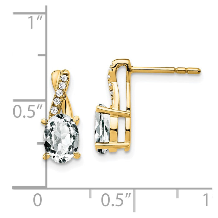 Shop Exclusive 14K White Gold Earrings with Topaz & Diamond Accents - Stylish Value!-4