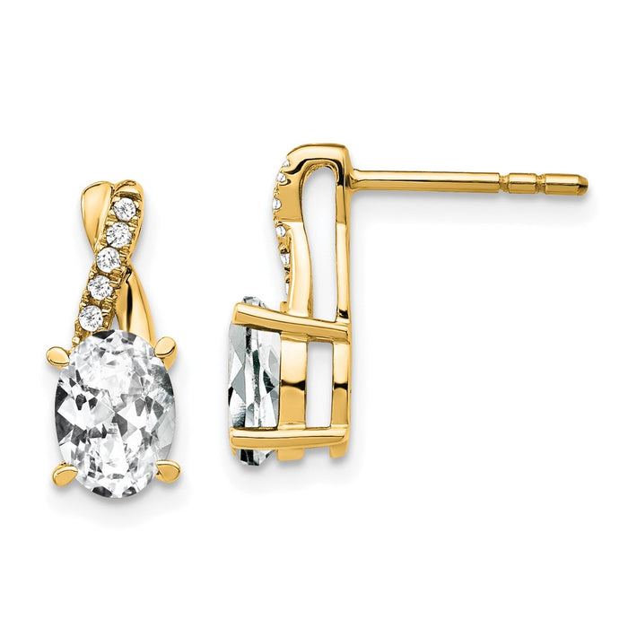 Shop Exclusive 14K White Gold Earrings with Topaz & Diamond Accents - Stylish Value!-1