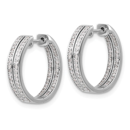 Buy Exclusive 14K White Gold Diamond Inside-Out Hinged Hoop Earrings - Stylish!