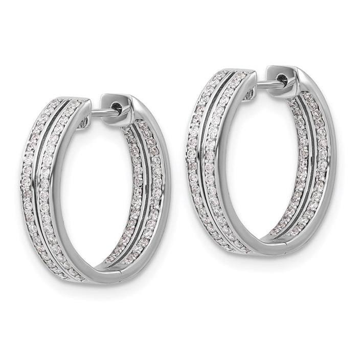 Buy Exclusive 14K White Gold Diamond Inside-Out Hinged Hoop Earrings - Stylish!-2