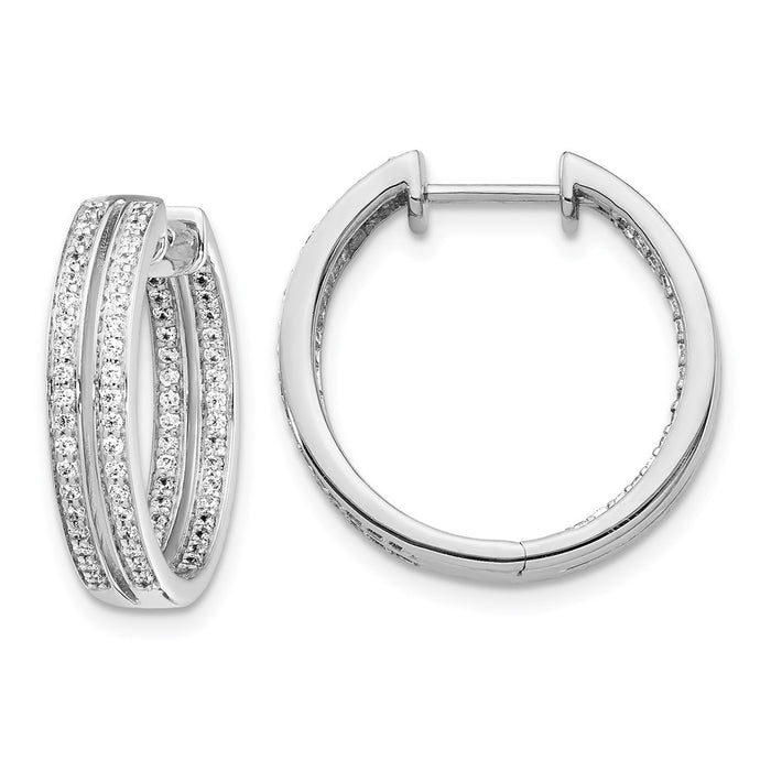 Buy Exclusive 14K White Gold Diamond Inside-Out Hinged Hoop Earrings - Stylish!-1