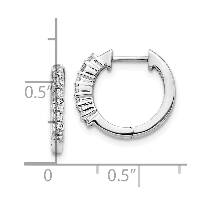 Buy Stylish 10K White Gold Diamond-Accented Hinged Hoop Earrings - Luxury Design-4