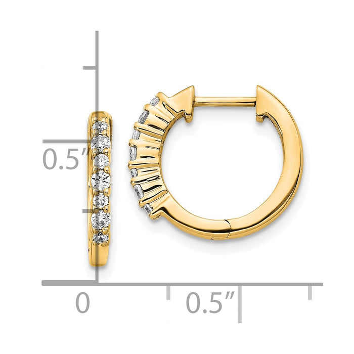 Shop Stylish 10K Gold Diamond-Accented Hinged Hoop Earrings - Affordable Luxury-4