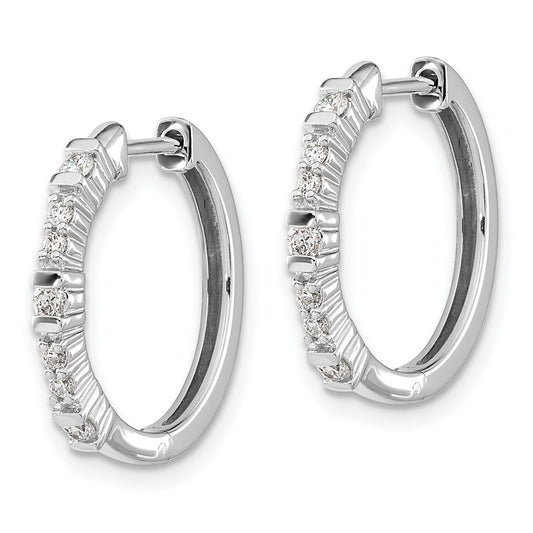 Buy Stylish 14K White Gold Diamond-Accented Hoop Earrings - Affordable Luxury!