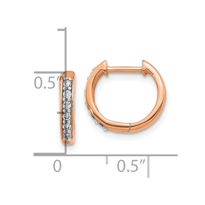 Buy Exclusive 14K Rose Gold Diamond-Accented Hoop Earrings - Stylish Value!-4