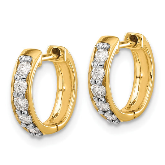 Buy Stylish 10K Gold Diamond-Accented Hinged Hoop Earrings - Affordable Luxury