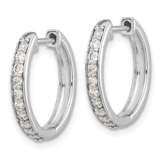 Buy Stylish 10K White Gold Diamond-Accented Hoop Earrings - Exclusive Value!