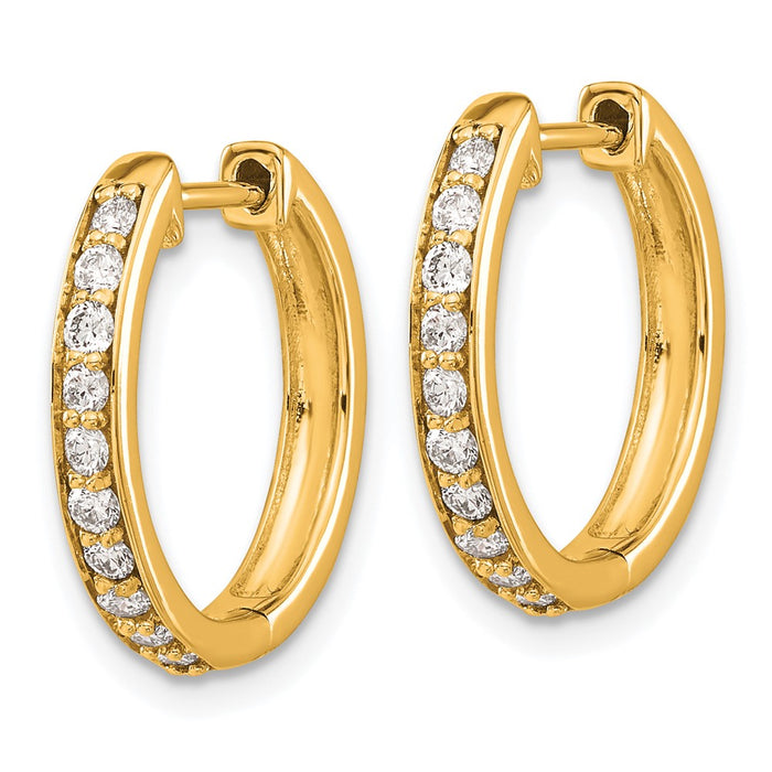 High-Quality 10K Gold Diamond-Accented Hoop Earrings - Stylish & Affordable-2