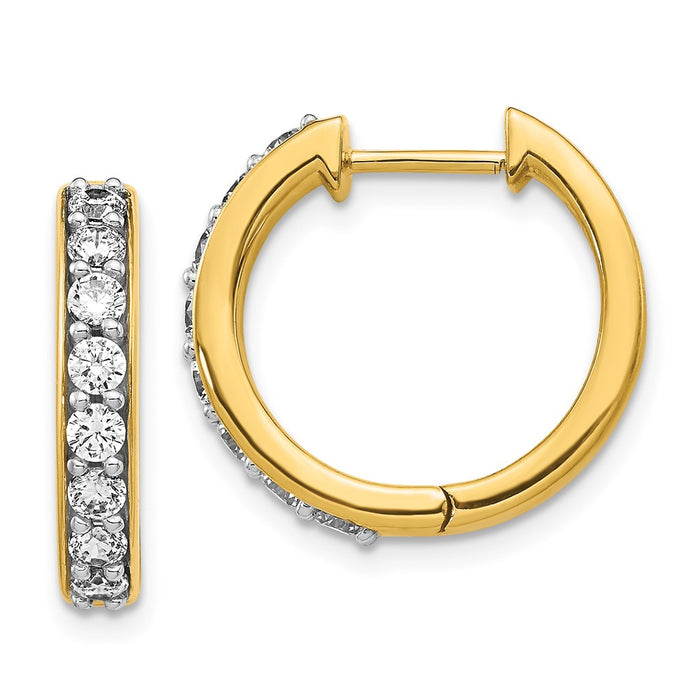 Shop 10K Gold Diamond-Accented Hinged Hoop Earrings | Stylish & Affordable Design-1