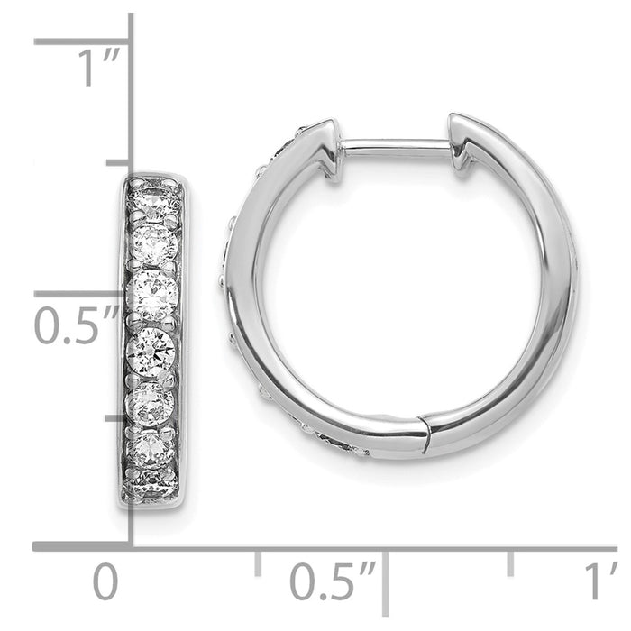 Buy Exclusive 10K White Gold Diamond-Accented Hinged Hoop Earrings | Stylish Value-4