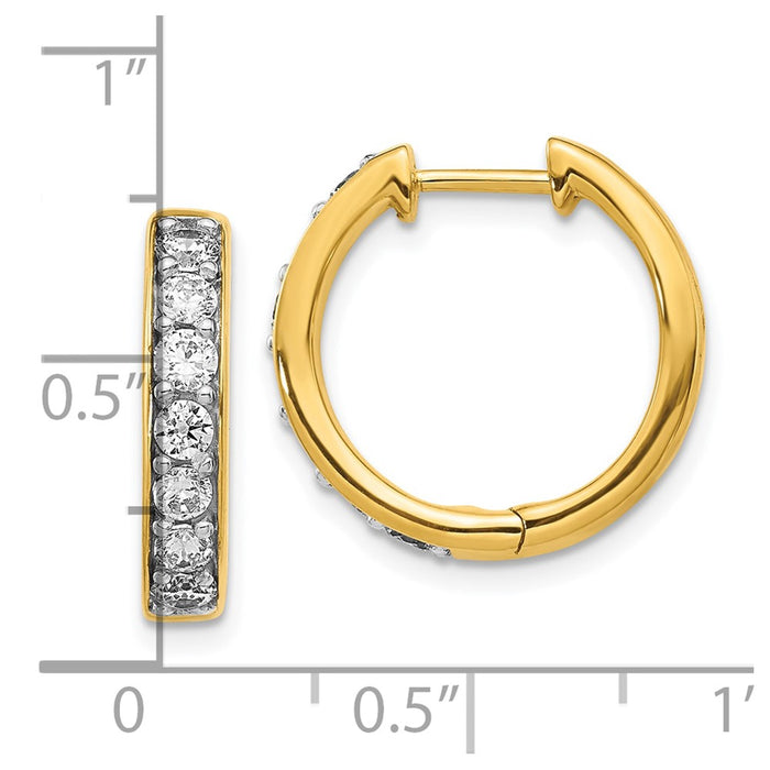 Exclusive 10K Gold Diamond-Accented Hinged Hoop Earrings - Stylish & Affordable-4