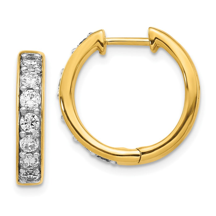 Exclusive 10K Gold Diamond-Accented Hinged Hoop Earrings - Stylish & Affordable-1