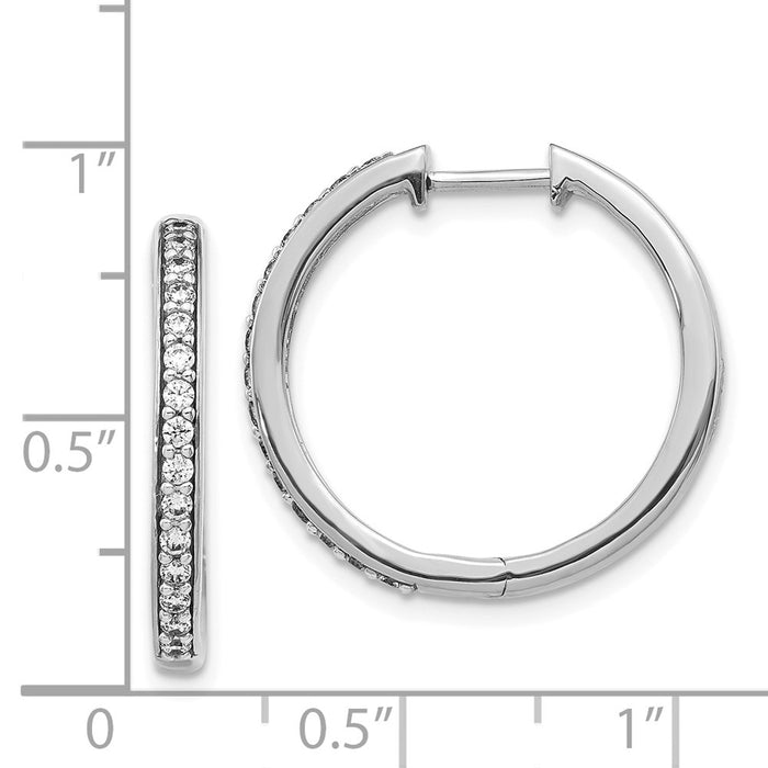 Buy Exclusive 14K White Gold Diamond-Accented Hoop Earrings - Stylish & Affordable!-4