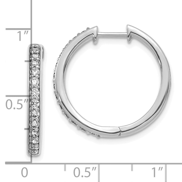 High-Quality 10K White Gold Diamond-Accented Hoop Earrings - Stylish Value-4