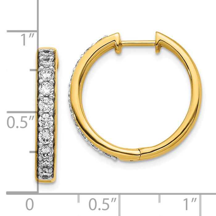 Buy Exclusive 10K Gold Diamond-Accented Hinged Hoop Earrings - Stylish Value-4