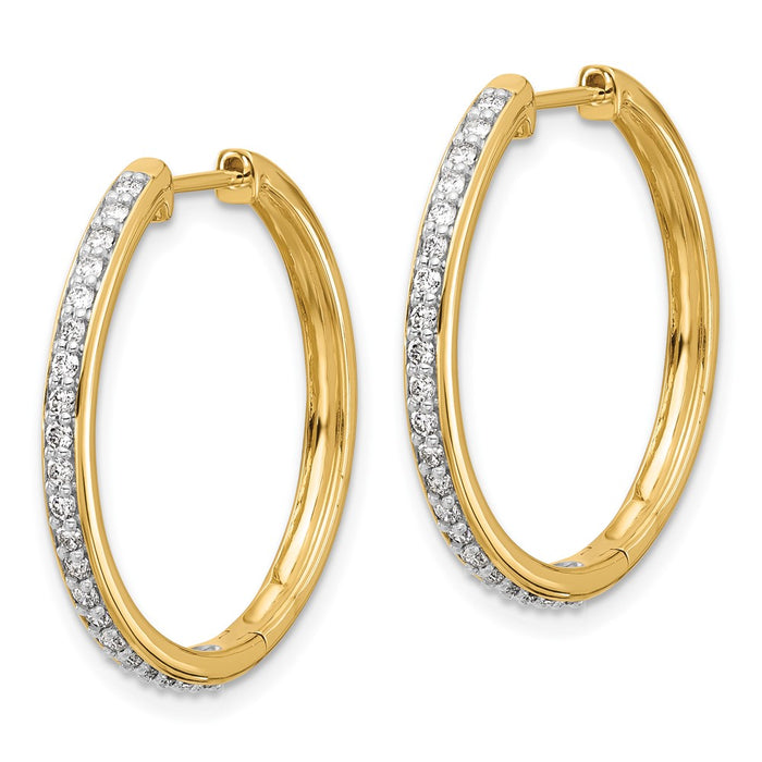 Shop 14K Gold Diamond-Accented Hinged Hoop Earrings - Stylish Luxury Design-2