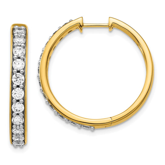 Buy Stylish 14K Gold Hinged Hoop Earrings with 1.5 Carat Lab-Grown Diamonds