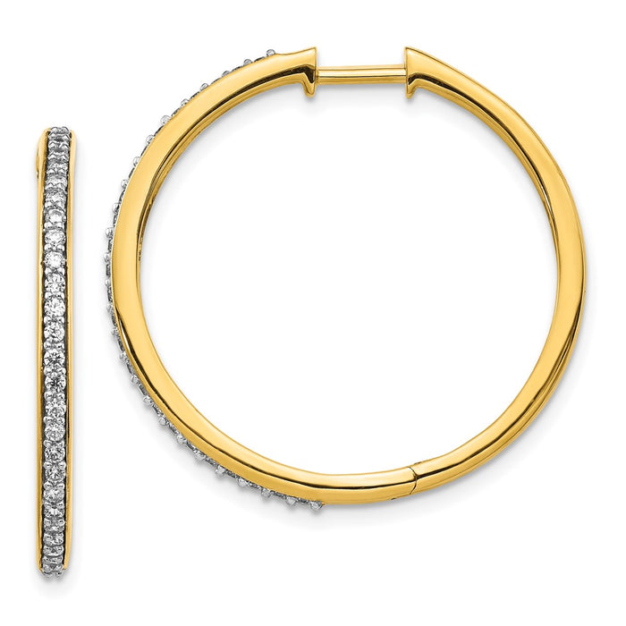 Buy Exclusive 14K Gold Diamond-Accented Hinged Hoop Earrings - Stylish Luxury!-1