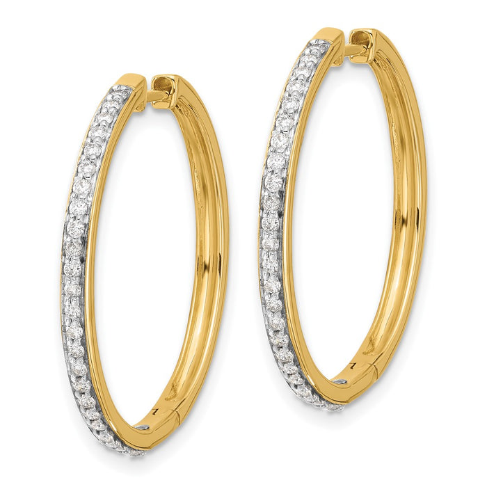 Shop Stylish 14K Gold Diamond-Studded Hinged Hoop Earrings - 0.85mm, Affordable!-2