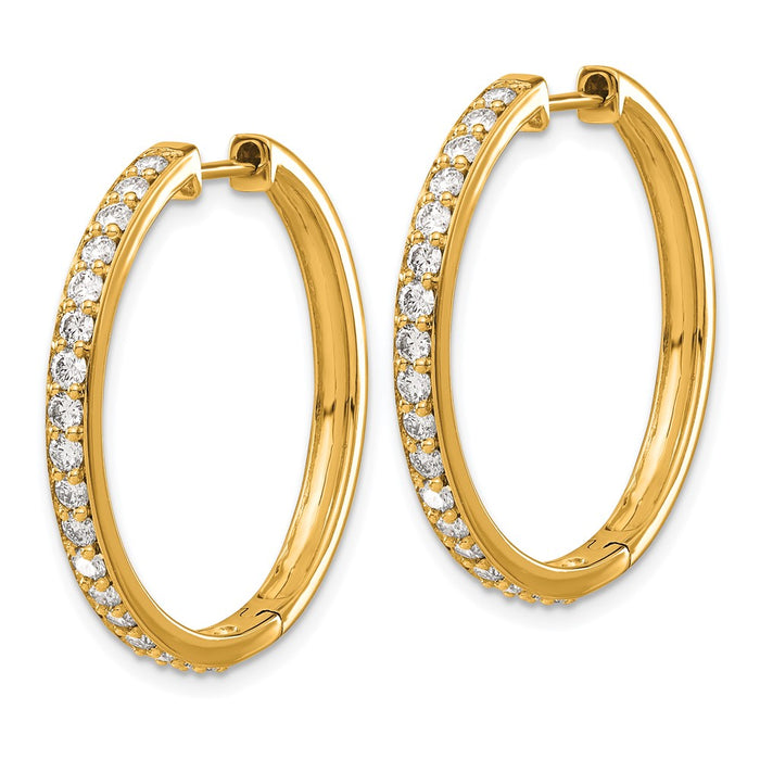 Designer 14K Gold Diamond-Accented Hinged Hoop Earrings - Stylish Luxury-2