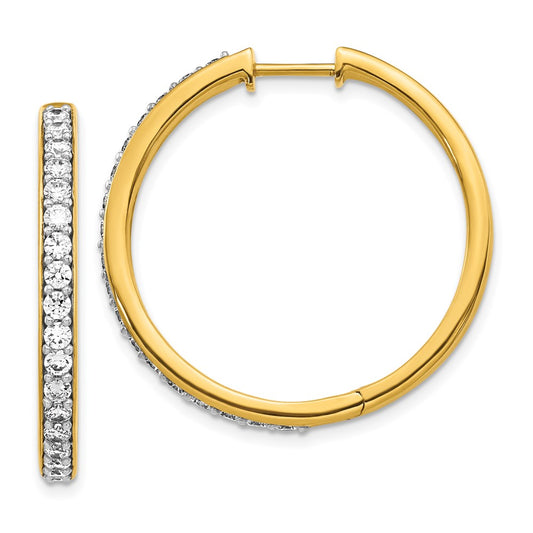 Designer 14K Gold Diamond-Accented Hinged Hoop Earrings - Stylish Luxury