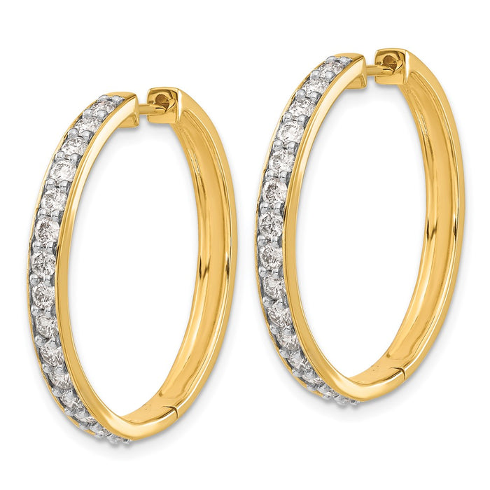Exclusive 14K Gold Diamond-Accented Hinged Hoop Earrings - Stylish & Affordable-2