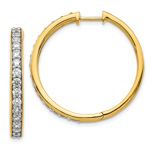 Exclusive 14K Gold Diamond-Accented Hinged Hoop Earrings - Stylish & Affordable