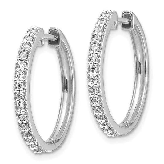 High-Quality 14K White Gold Diamond-Accented Hoop Earrings | Stylish Value