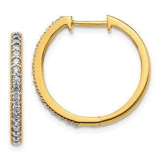 Order Stylish 14K Yellow Gold Diamond-Accented Hinged Hoop Earrings - Luxury Design