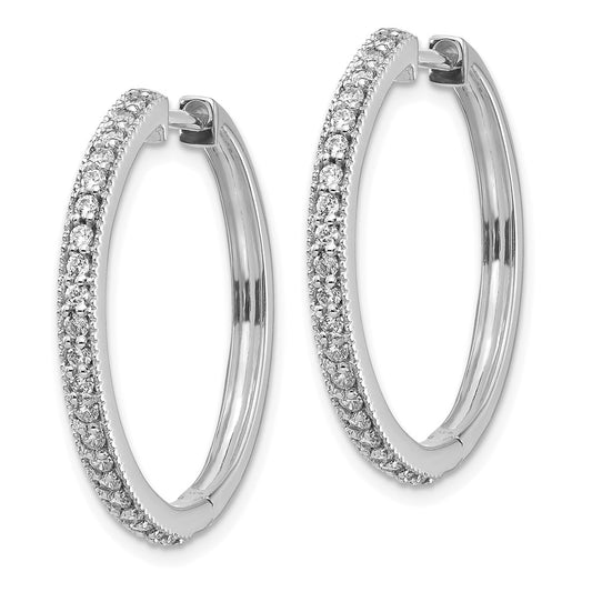 Buy 14K White Gold Hinged Hoop Earrings - 1/2 Carat Lab-Grown Diamonds, Stylish Design