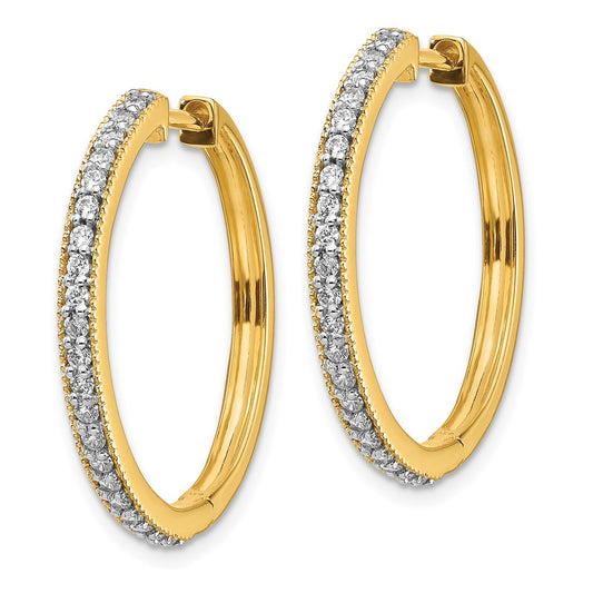Shop Exclusive 14K Gold Hinged Hoop Earrings with 1/2 Carat Lab-Grown Diamonds