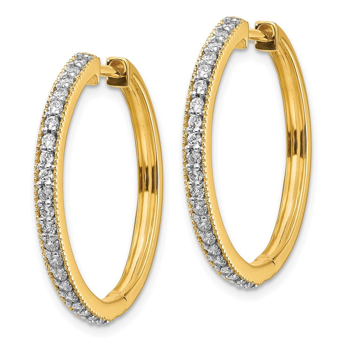 Shop Exclusive 14K Gold Hinged Hoop Earrings with 1/2 Carat Lab-Grown Diamonds-2
