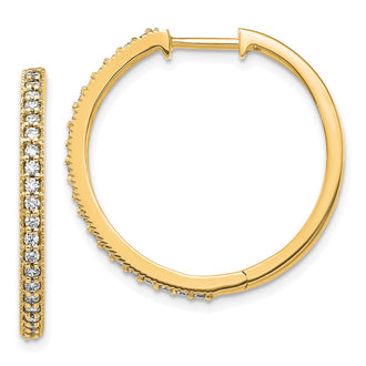 Shop Exclusive 14K Gold Hinged Hoop Earrings with 1/2 Carat Lab-Grown Diamonds